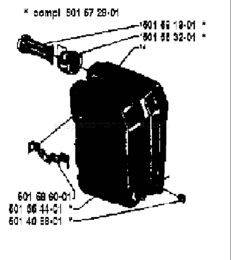 Page H Diagram and Parts List for 2100CD 2100 CD 1979-12 Husqvarna Chainsaw