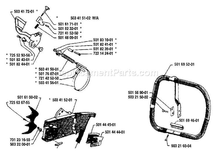 Page M Diagram and Parts List for 2101 1987-04 Husqvarna Chainsaw