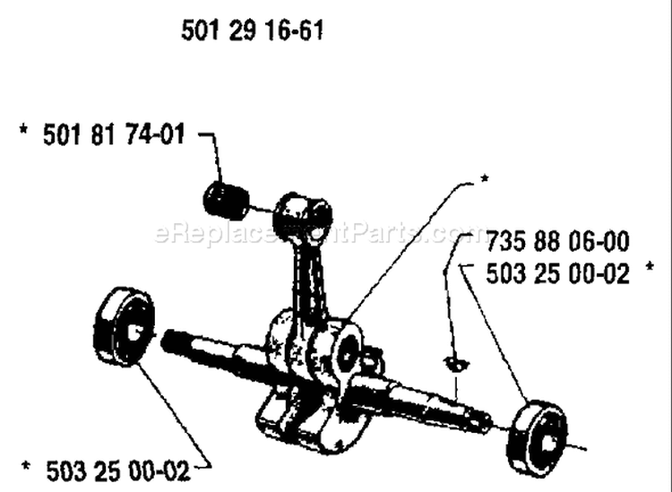 Page E Diagram and Parts List for 2101 1987-04 Husqvarna Chainsaw