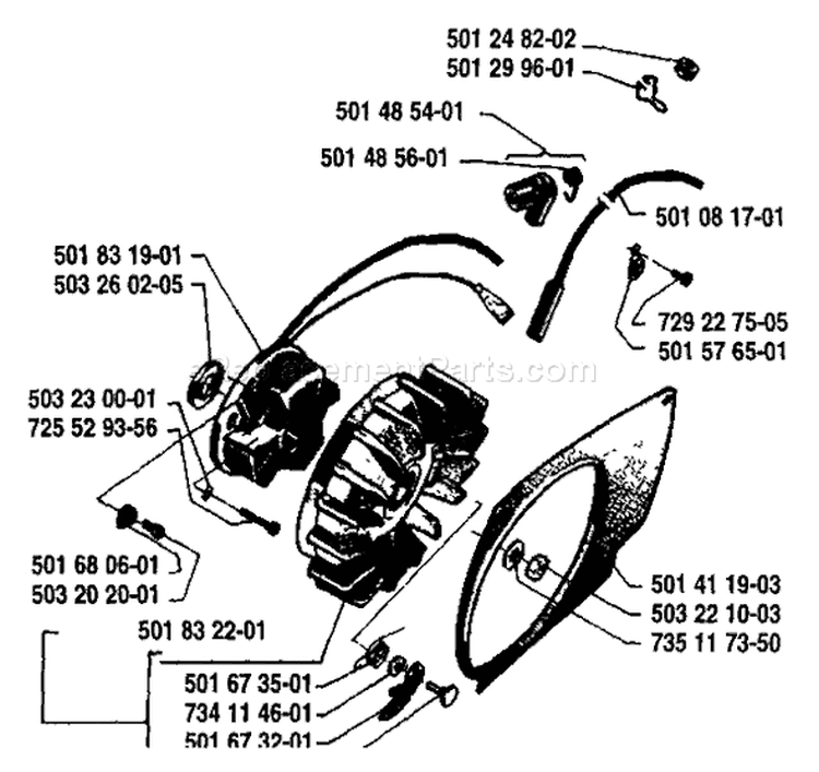 Page G Diagram and Parts List for 2101 1987-04 Husqvarna Chainsaw