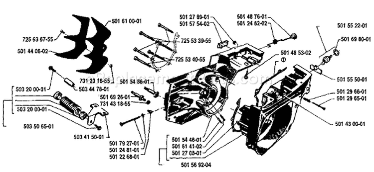 Page E Diagram and Parts List for 2101 1988-03 Husqvarna Chainsaw