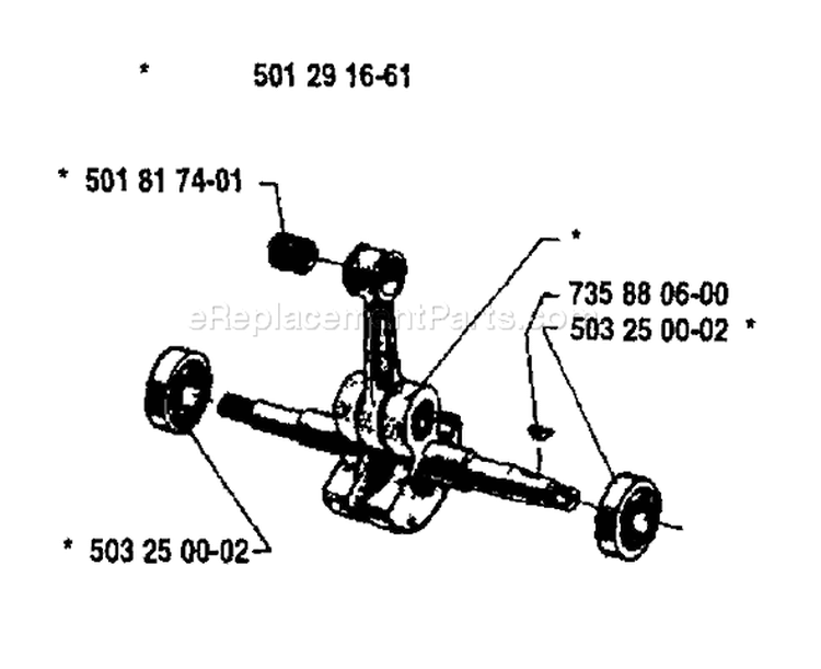Page F Diagram and Parts List for 2101 1988-03 Husqvarna Chainsaw