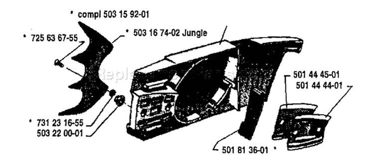 Page L Diagram and Parts List for 2101 1989-02 Husqvarna Chainsaw