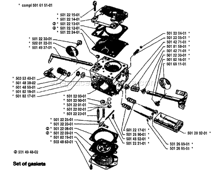Page B Diagram and Parts List for 2101 1989-02 Husqvarna Chainsaw