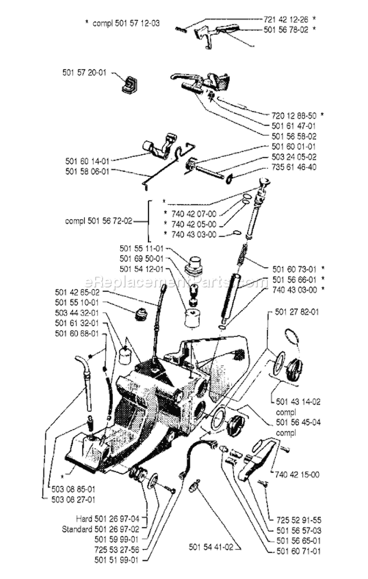 Page O Diagram and Parts List for 2101 1990-06 Husqvarna Chainsaw