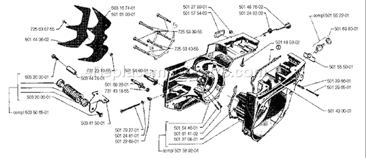 Page E Diagram and Parts List for 2101 1990-06 Husqvarna Chainsaw