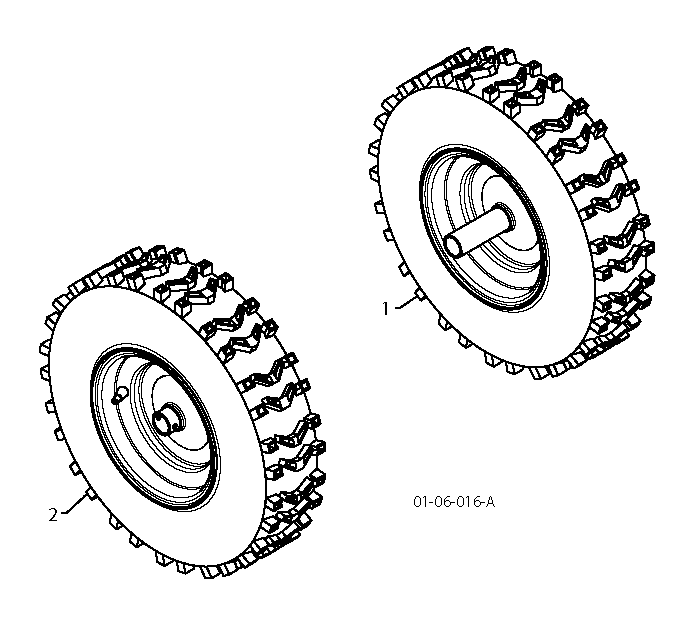 Wheels And Tires Diagram and Parts List for 11527SB96193006400 2010-06 Husqvarna Snow Blower