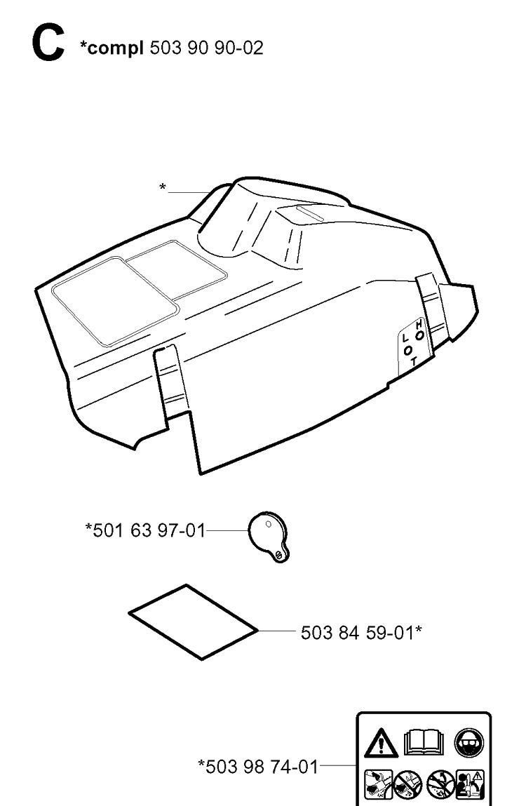 Housing Diagram and Parts List for 346XP 20012200001-20032200000 Husqvarna Chainsaw