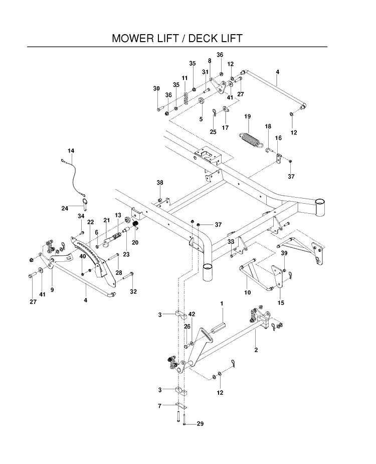 Mower Lift / Deck Lift Diagram and Parts List for MZ5424S (967003901)(2012-01) Husqvarna Lawn Mower