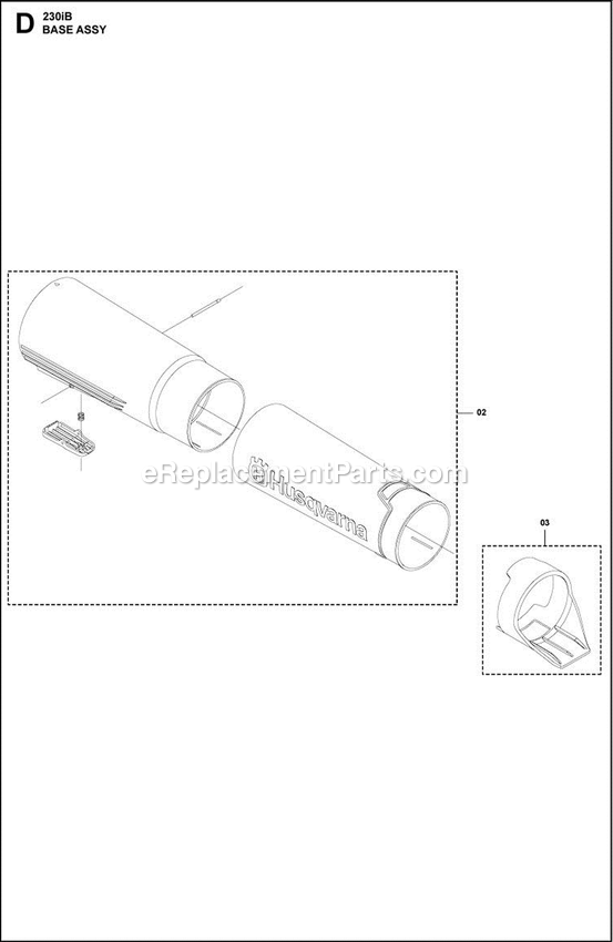 Tube Diagram and Parts List for 230IB  Husqvarna Leaf Blower / Vacuum