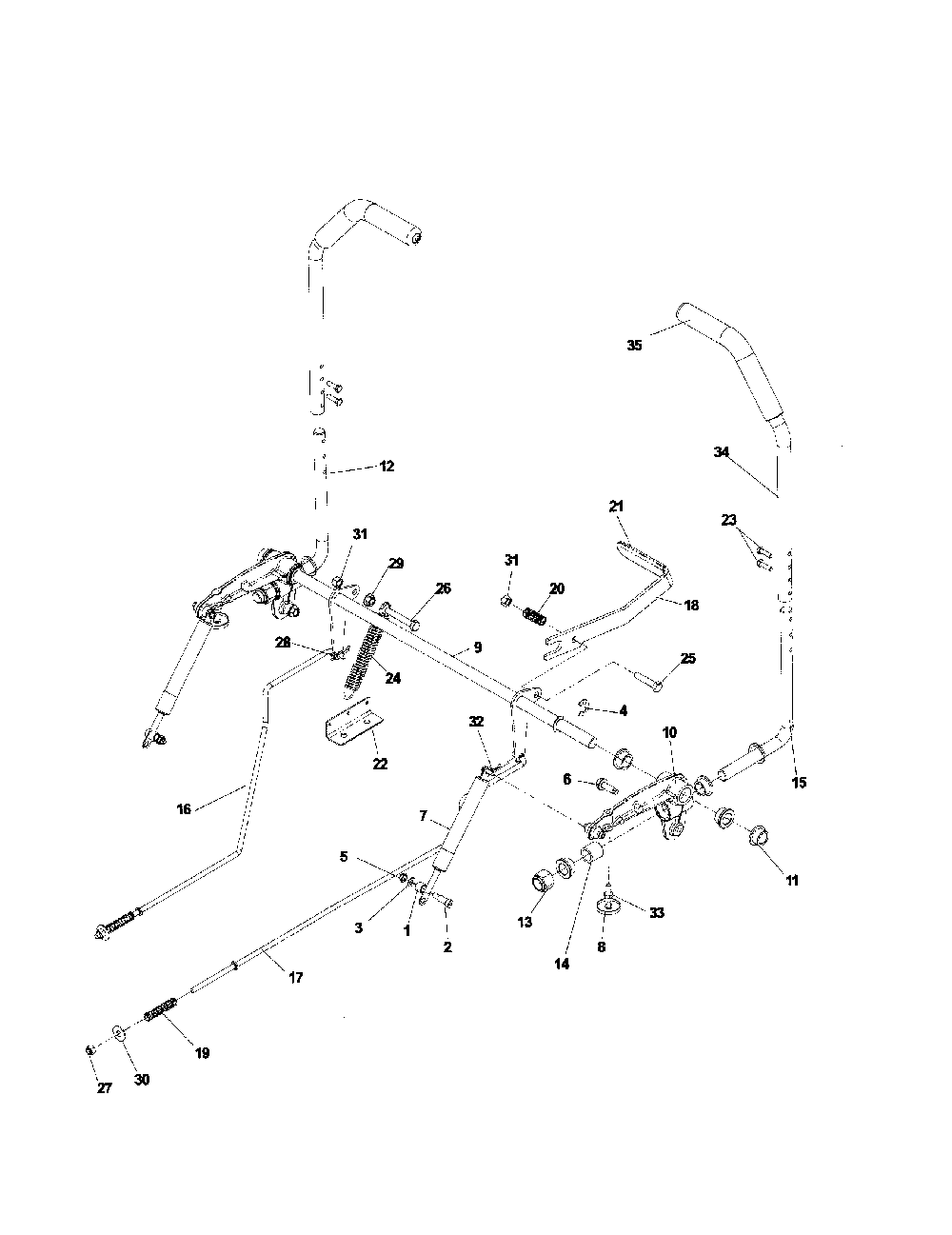 Motion control Diagram and Parts List for 917277820  Husqvarna Lawn Mower