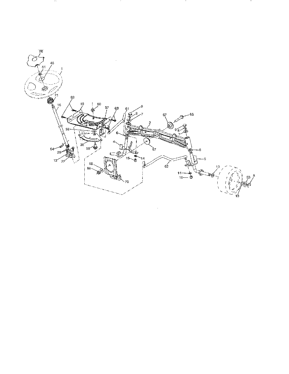 Steering Diagram and Parts List for 917279260  Husqvarna Lawn Tractor