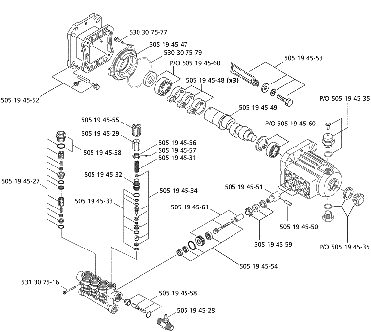Pumps Diagram and Parts List for 9032PW (966872003)(2008-02) Husqvarna Pressure Washer