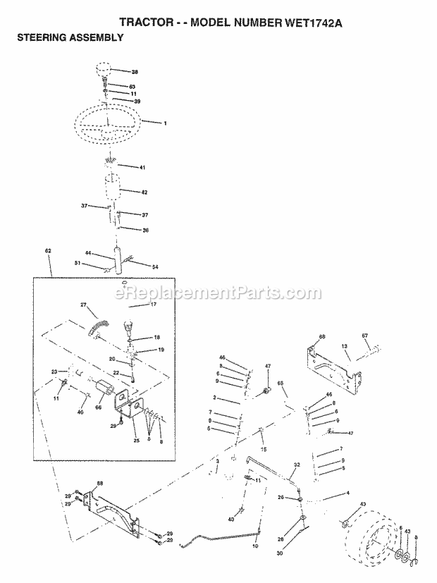 Seat Assembly Diagram and Parts List for WET1742A 1997 Husqvarna Lawn Tractor