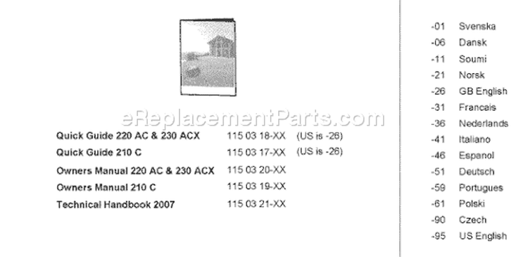 Page G Diagram and Parts List for 220AC 220 AC 2007-05 Husqvarna Lawn Mower