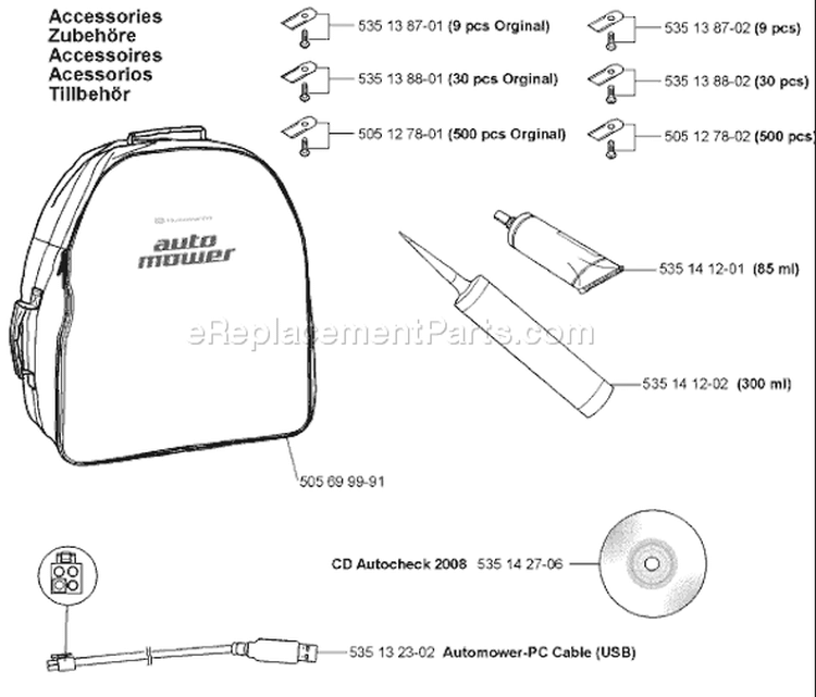 Page A Diagram and Parts List for 220AC 220 AC 2008-02 Husqvarna Lawn Mower