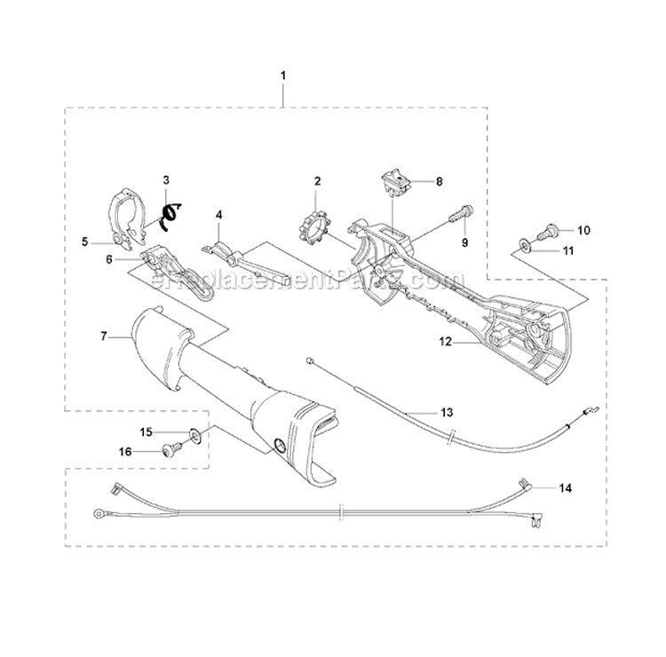 Throttle Controls Diagram and Parts List for 223L 2006-01 Husqvarna Brush Cutter