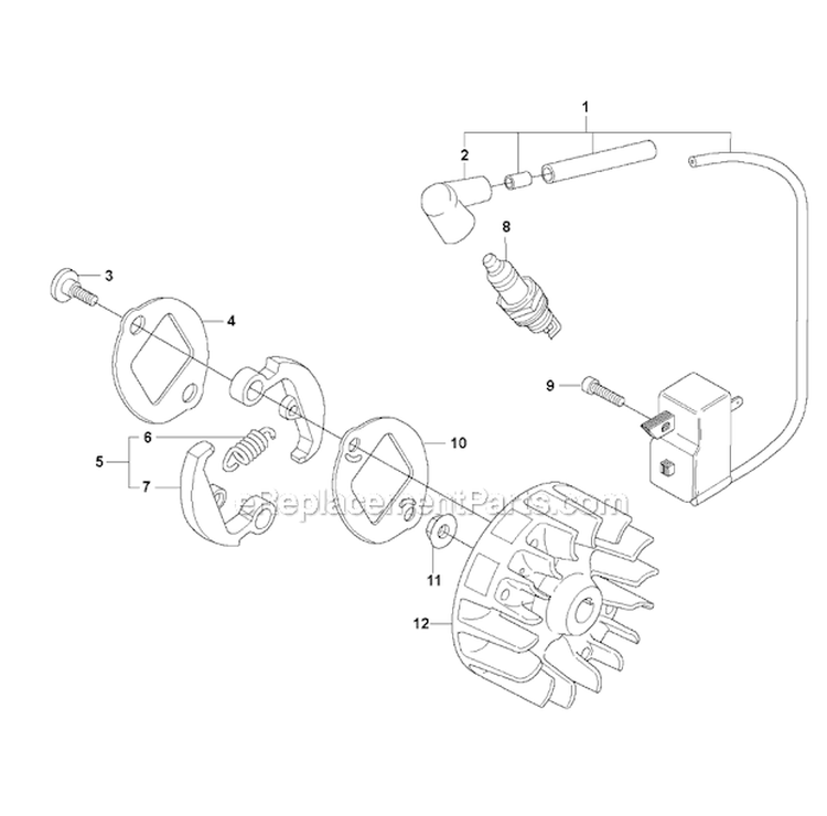 Ignition System Diagram and Parts List for 223R 2006-01 Husqvarna Brush Cutter
