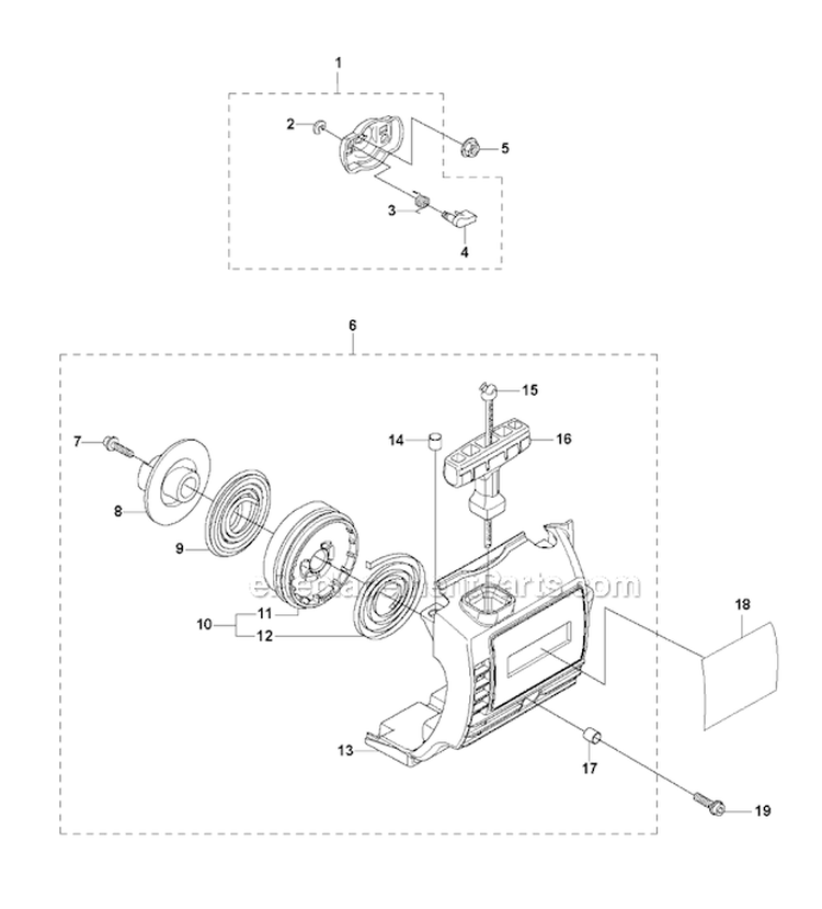 Starter 2 Diagram and Parts List for 223R 2006-01 Husqvarna Brush Cutter