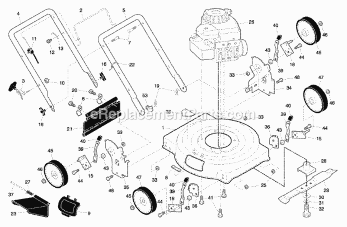 Page A Diagram and Parts List for 224110X92E0 2005 Husqvarna Lawn Mower
