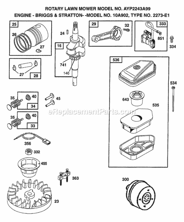 Page C Diagram and Parts List for 2243A99 1999 Husqvarna Lawn Mower