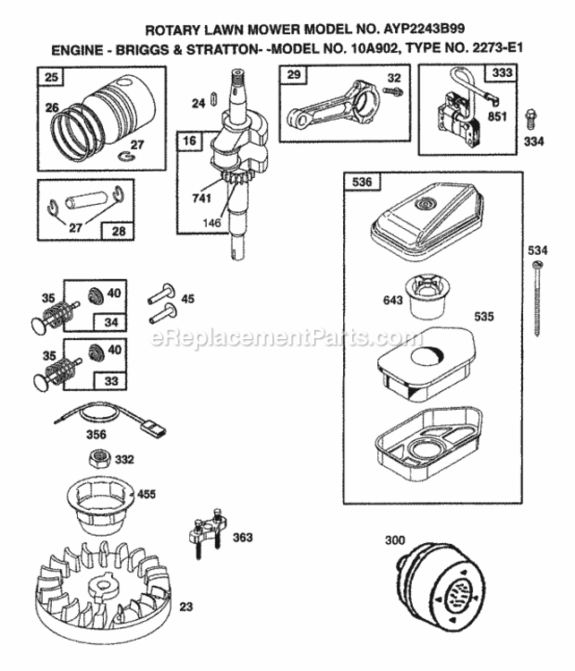 Page B Diagram and Parts List for 2243B99 1999 Husqvarna Lawn Mower