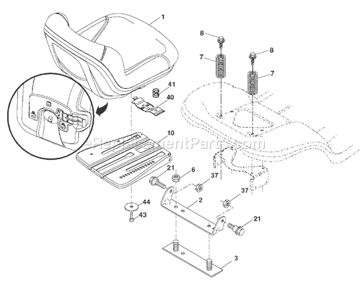 Page H Diagram and Parts List for 2246LS 2246 LS 96043004300 -2008-01 Husqvarna Lawn Tractor