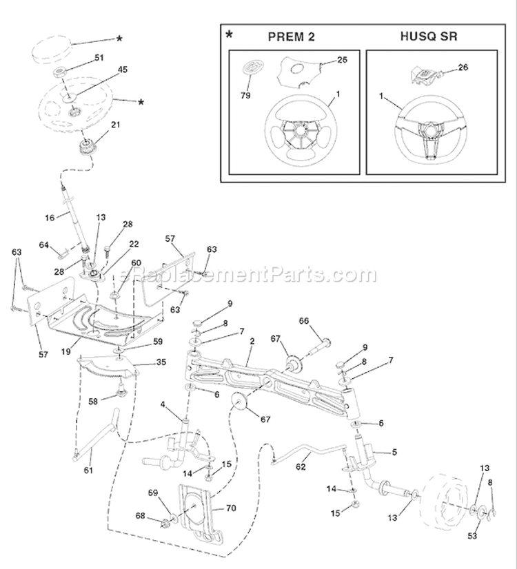 Page I Diagram and Parts List for 2246LS 2246 LS 96043004300 -2008-01 Husqvarna Lawn Tractor