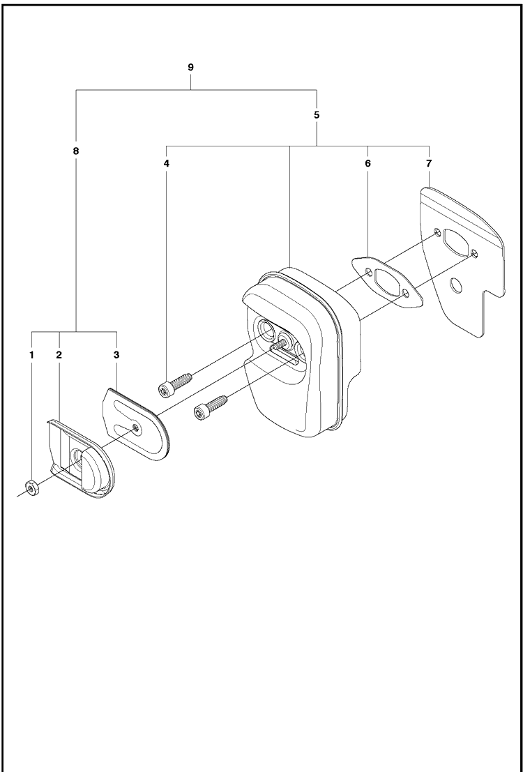 Muffler Diagram and Parts List for 120MARKII (967861901)(20181800001-Current) Husqvarna Chainsaw