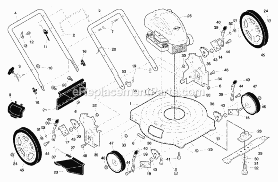 Page A Diagram and Parts List for 225114X92E0 2005 Husqvarna Lawn Mower