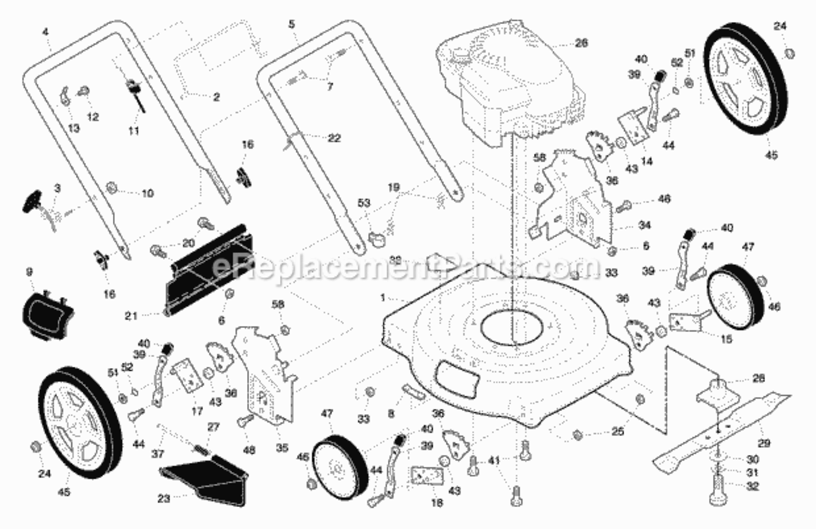 Page A Diagram and Parts List for 225114X92E2 2005 Husqvarna Lawn Mower