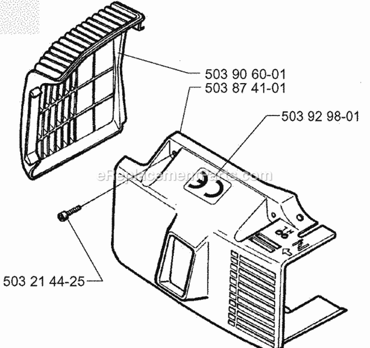Cover Diagram and Parts List for 225BV 1997-02 Husqvarna Leaf Blower / Vacuum