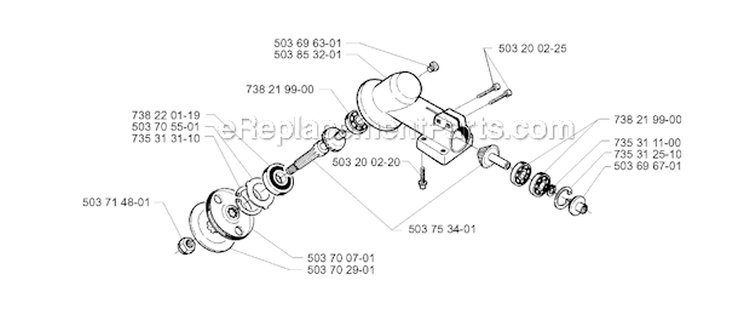 Steering Column Diagram and Parts List for 225RD 1997-02 Husqvarna Brush Cutter