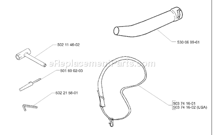 Page A Diagram and Parts List for 225BX 225 BX 2001-06 Husqvarna Leaf Blower / Vacuum