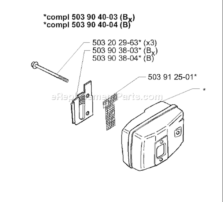 Page J Diagram and Parts List for 225BX 225 BX 2001-06 Husqvarna Leaf Blower / Vacuum