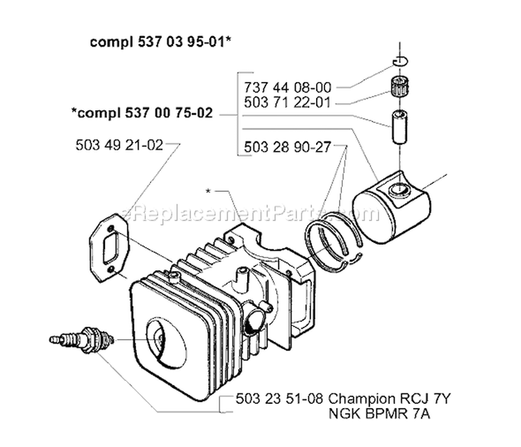 Page K Diagram and Parts List for 225BX 225 BX 2001-06 Husqvarna Leaf Blower / Vacuum