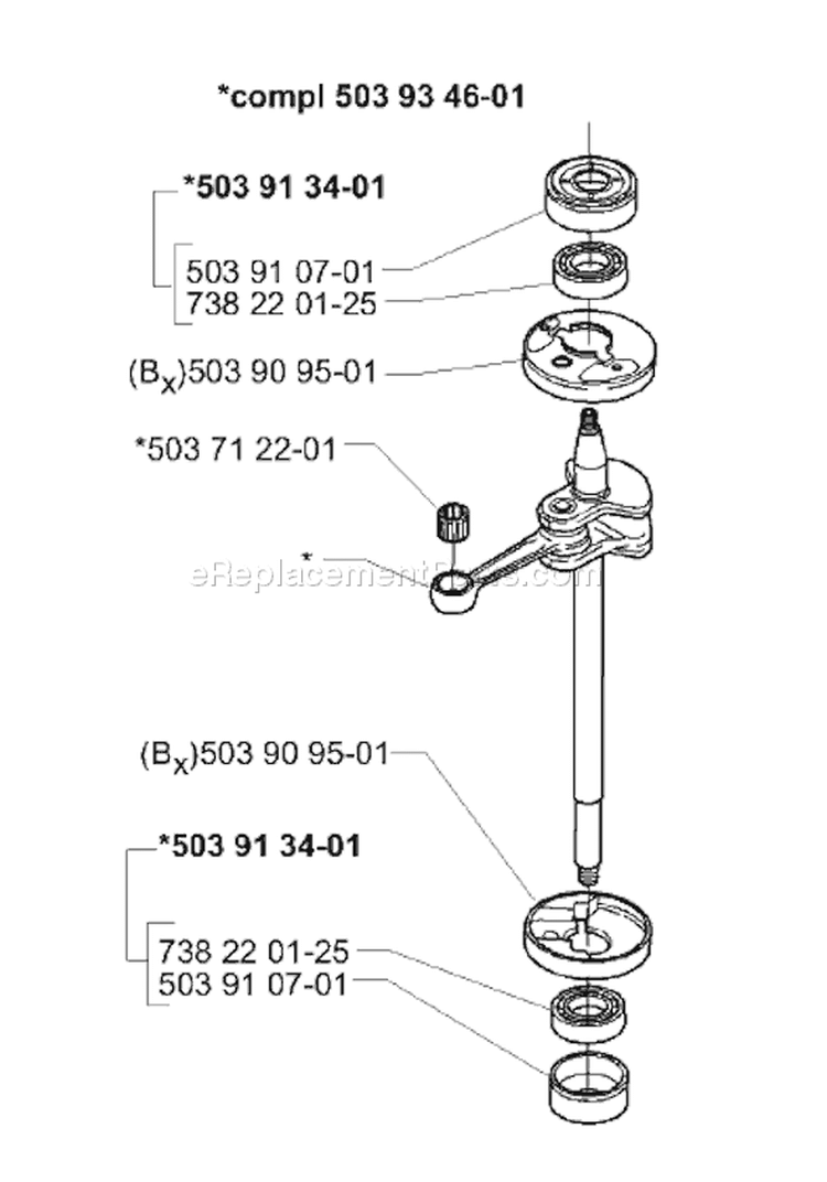 Page F Diagram and Parts List for 225BX 225 BX 2001-06 Husqvarna Leaf Blower / Vacuum
