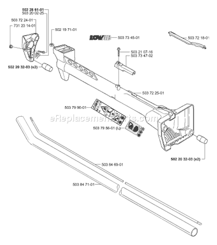 Page P Diagram and Parts List for 225E 225 E 2000-10 Husqvarna Edger