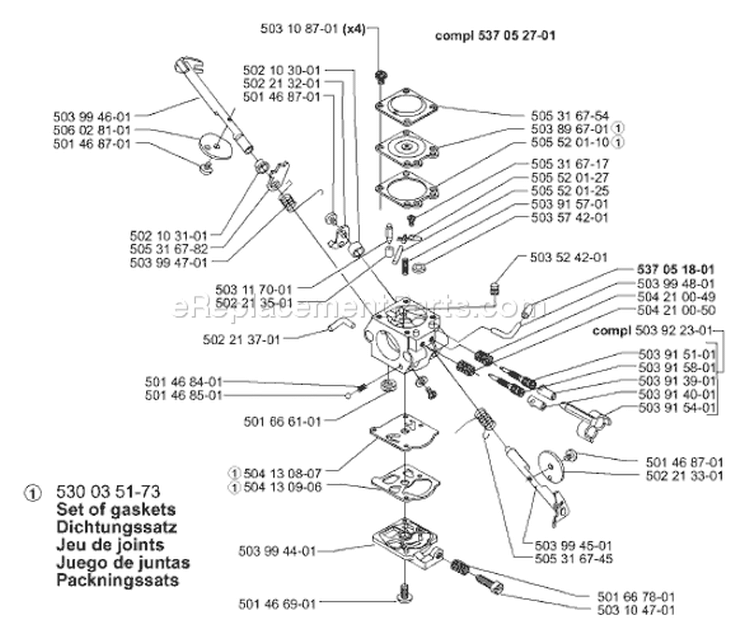 Page C Diagram and Parts List for 225E 225 E 2000-10 Husqvarna Edger