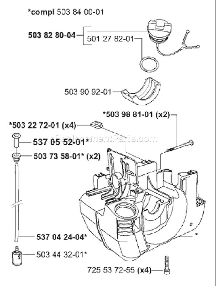 Page F Diagram and Parts List for 225E 225 E 2000-10 Husqvarna Edger