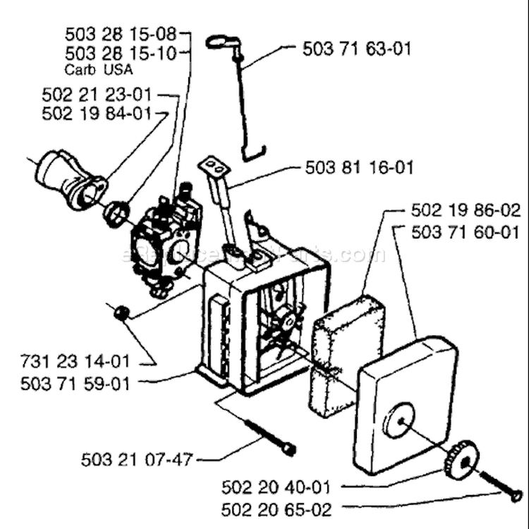 Page B Diagram and Parts List for 225H75 225 H75 1996-12 Husqvarna Hedge Trimmer