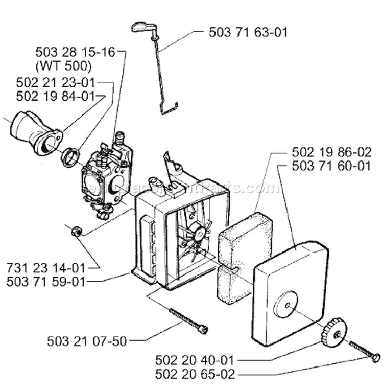 Page B Diagram and Parts List for 225H75 225 H75 1998-01 Husqvarna Hedge Trimmer