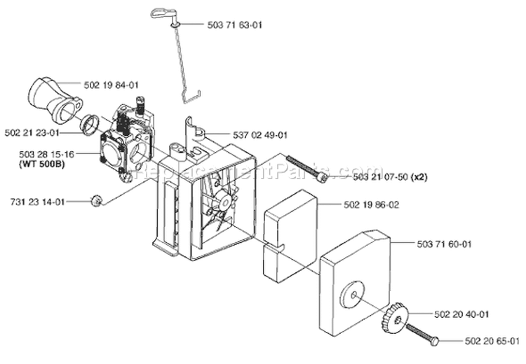Page B Diagram and Parts List for 225H60 225 H60 2002-06 Husqvarna Hedge Trimmer
