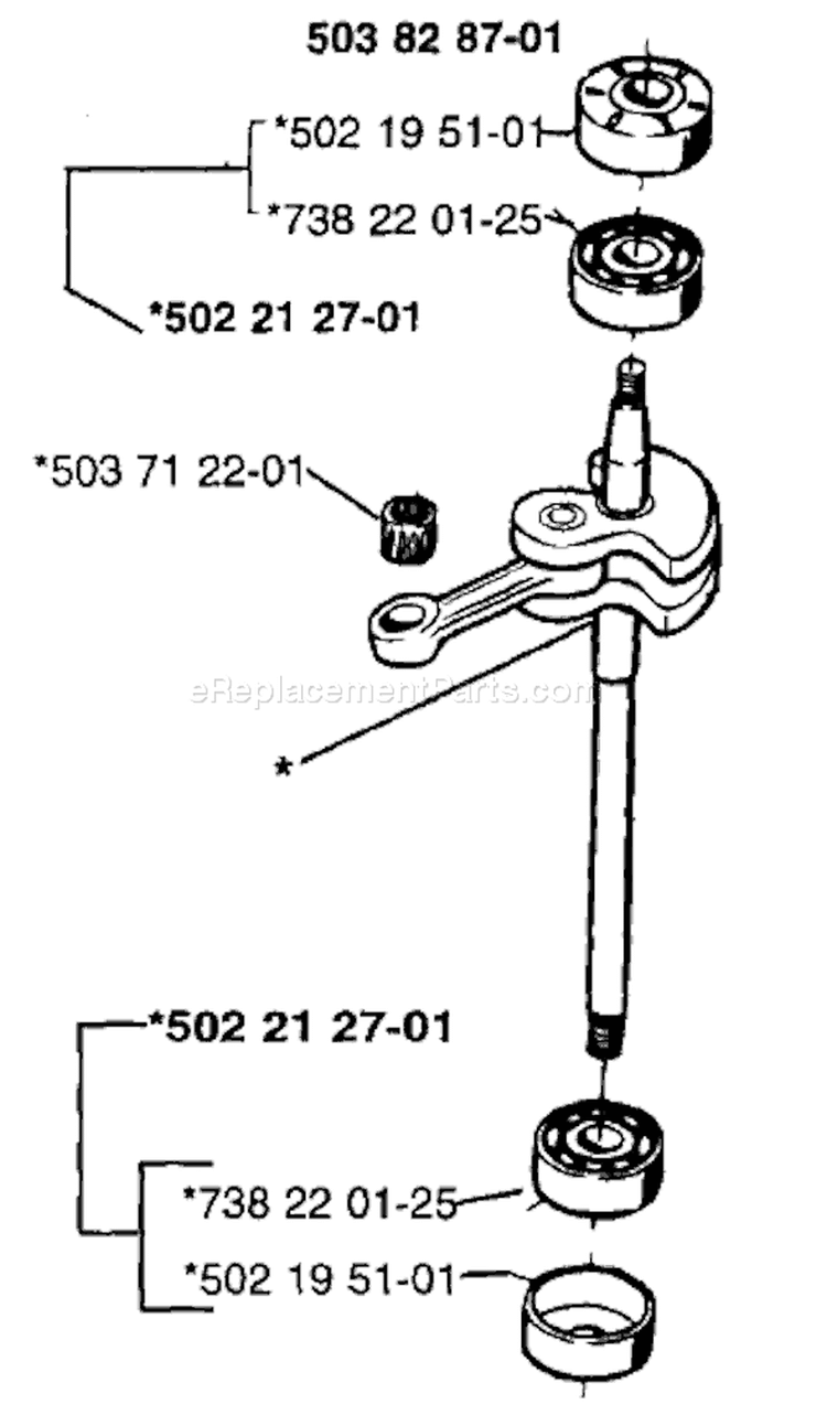 Page F Diagram and Parts List for 225HBV 225 HBV 1996-09 Husqvarna Leaf Blower / Vacuum