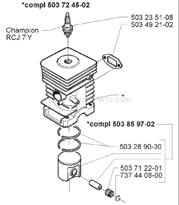 Page E Diagram and Parts List for 225LITE 225 Lite 106 25 20-16 -1998-12 Husqvarna Trimmer