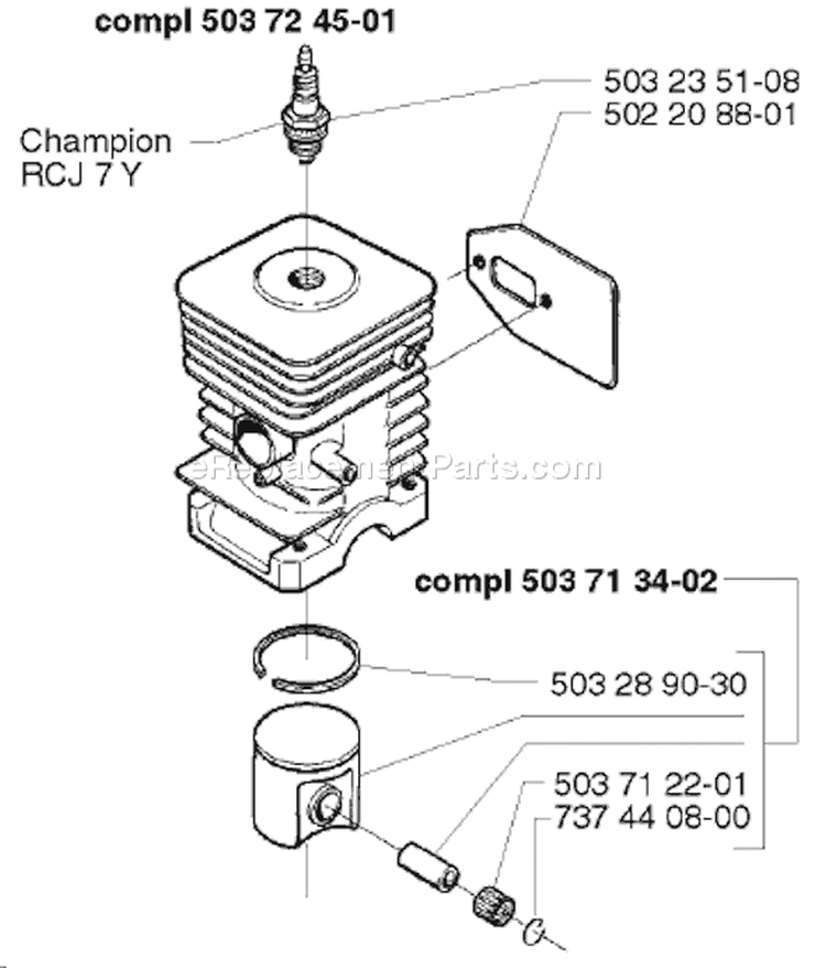 Page L Diagram and Parts List for 225RD 225 RD 1996-06 Husqvarna Trimmer
