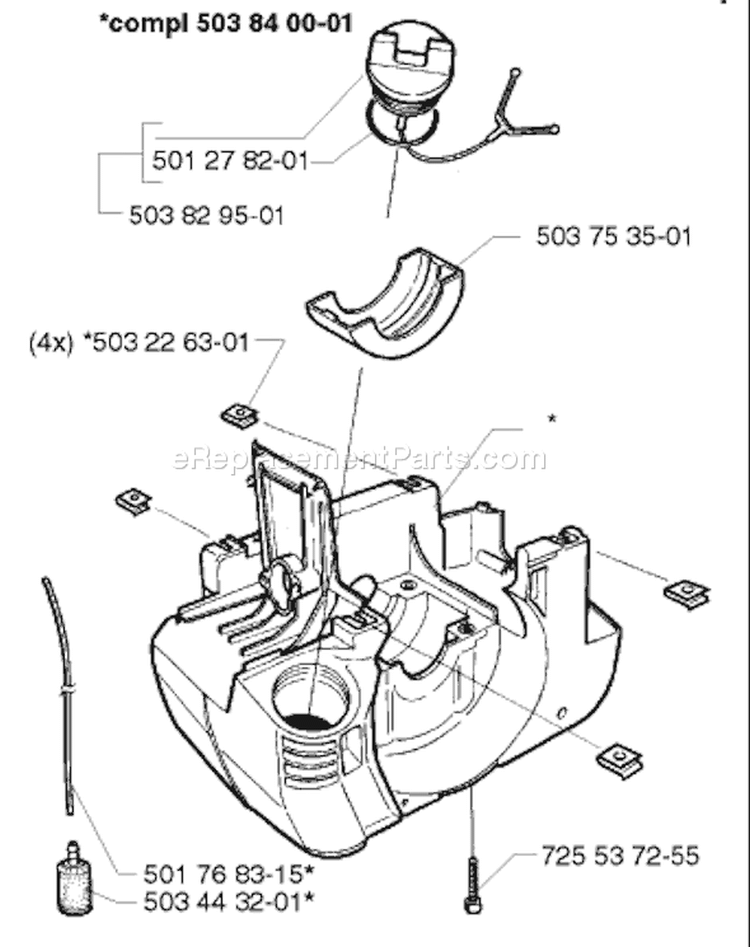 Page E Diagram and Parts List for 225RD 225 RD 1996-06 Husqvarna Trimmer