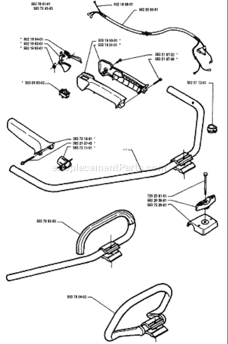 Page G Diagram and Parts List for 225L 225 L 1994-06 Husqvarna Trimmer