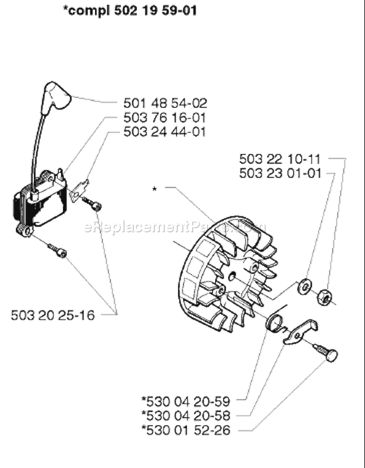 Page J Diagram and Parts List for 225LD 225 LD 1996-06 Husqvarna Trimmer
