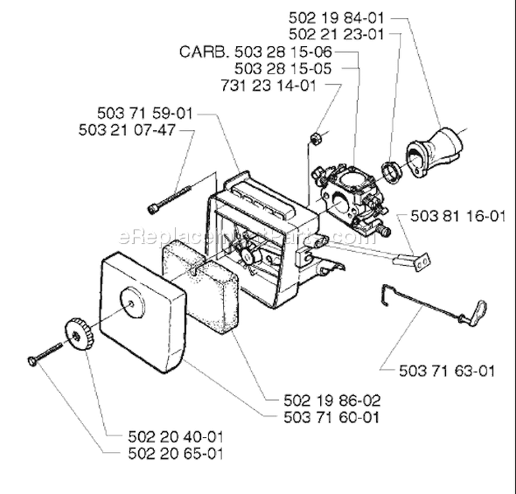Page B Diagram and Parts List for 225L 225 L 1996-06 Husqvarna Trimmer